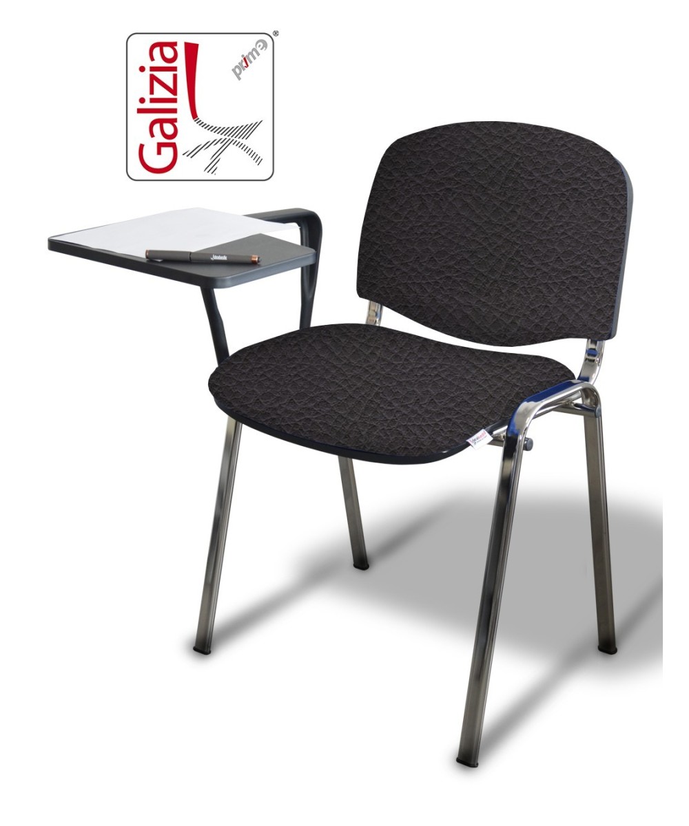 50C BT SEDIA FISSA CON TELAIO IN ACCIAIO CROMATO CON TAVOLETTA SCRITTOIO