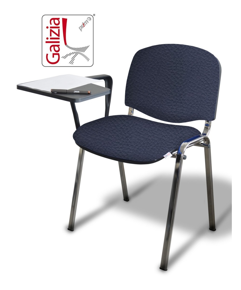 50C BT SEDIA FISSA CON TELAIO IN ACCIAIO CROMATO CON TAVOLETTA SCRITTOIO