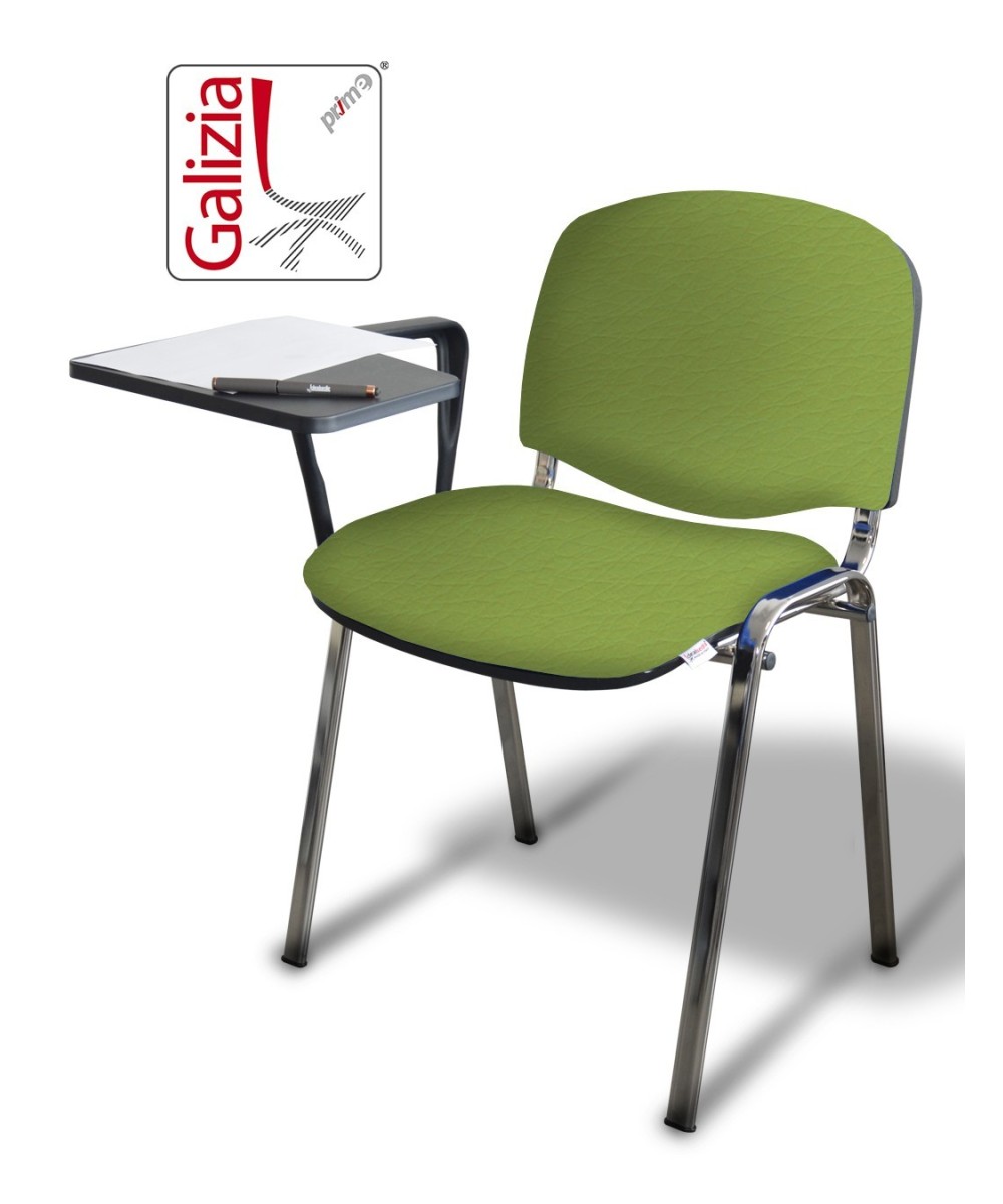 50C BT SEDIA FISSA CON TELAIO IN ACCIAIO CROMATO CON TAVOLETTA SCRITTOIO