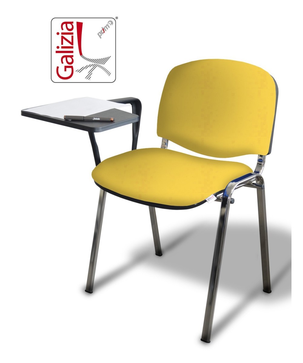 50C BT SEDIA FISSA CON TELAIO IN ACCIAIO CROMATO CON TAVOLETTA SCRITTOIO