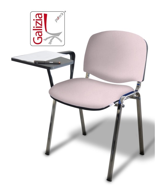 50C BT SEDIA FISSA CON TELAIO IN ACCIAIO CROMATO CON TAVOLETTA SCRITTOIO