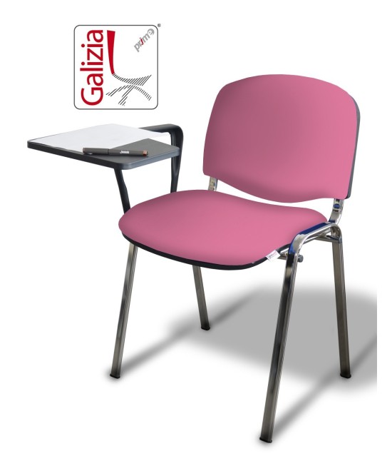 50C BT SEDIA FISSA CON TELAIO IN ACCIAIO CROMATO CON TAVOLETTA SCRITTOIO