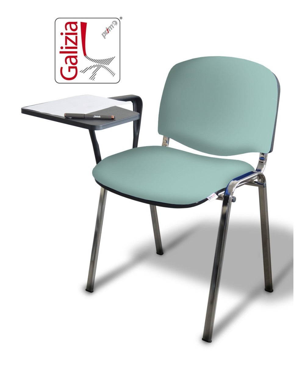 50C BT SEDIA FISSA CON TELAIO IN ACCIAIO CROMATO CON TAVOLETTA SCRITTOIO