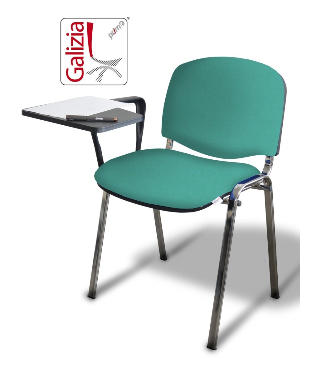 50C BT SEDIA FISSA CON TELAIO IN ACCIAIO CROMATO CON TAVOLETTA SCRITTOIO