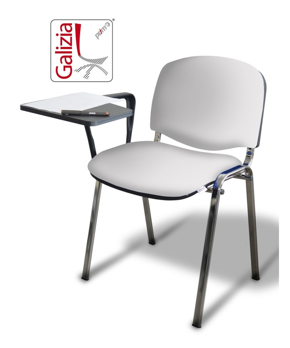 50C BT SEDIA FISSA CON TELAIO IN ACCIAIO CROMATO CON TAVOLETTA SCRITTOIO