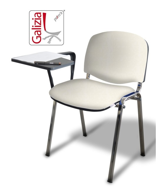 50C BT SEDIA FISSA CON TELAIO IN ACCIAIO CROMATO CON TAVOLETTA SCRITTOIO