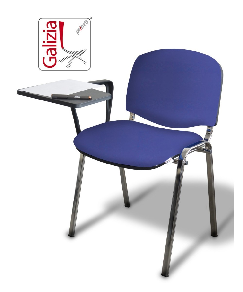 50C BT SEDIA FISSA CON TELAIO IN ACCIAIO CROMATO CON TAVOLETTA SCRITTOIO