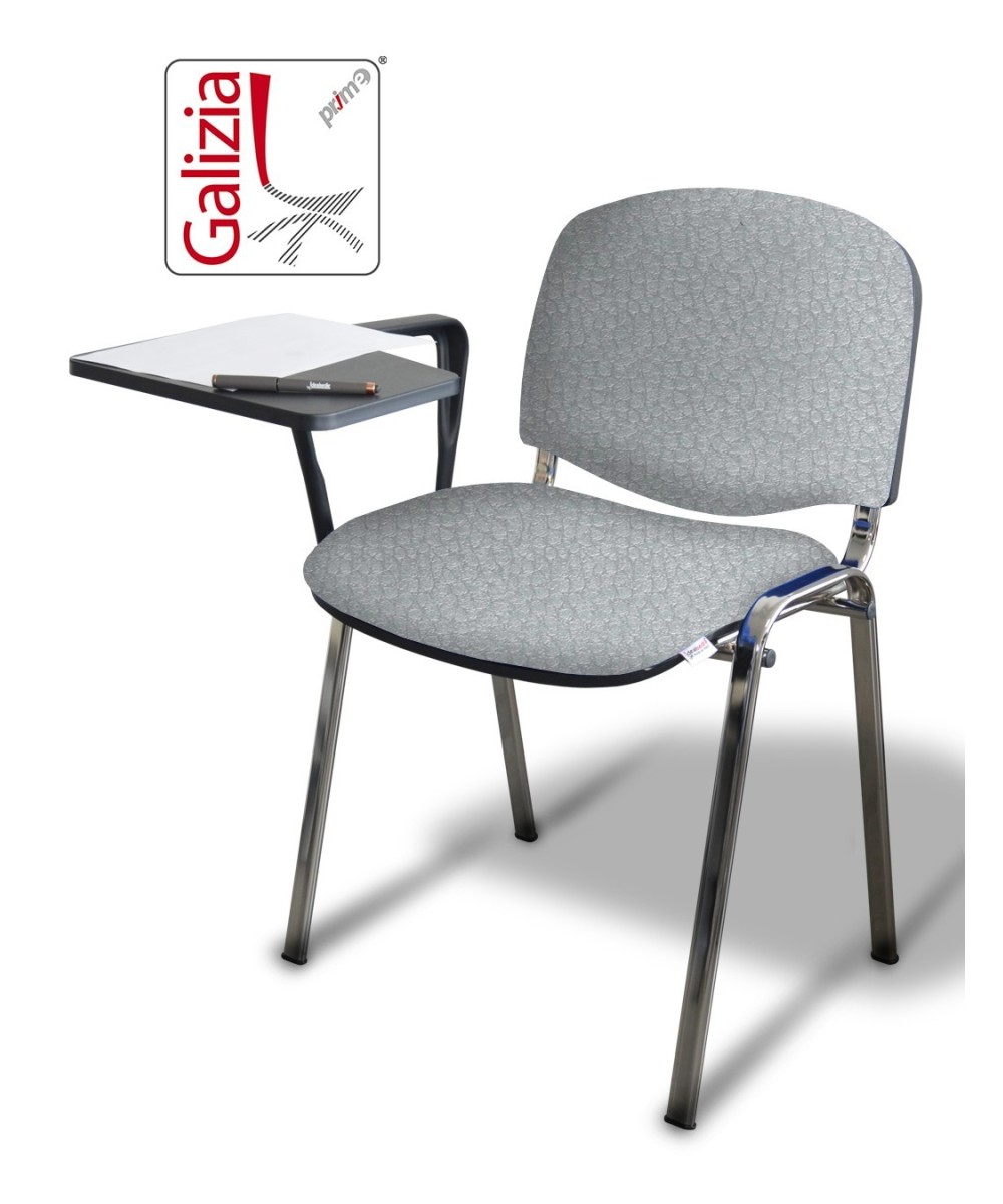 50C BT SEDIA FISSA CON TELAIO IN ACCIAIO CROMATO CON TAVOLETTA SCRITTOIO