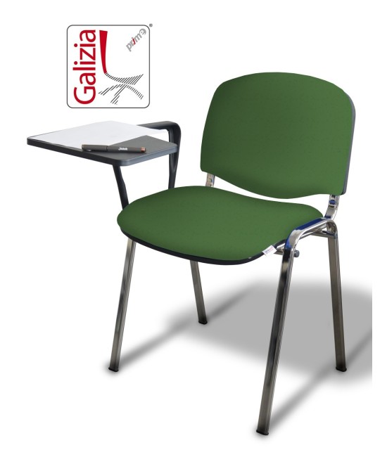 50C BT SEDIA FISSA CON TELAIO IN ACCIAIO CROMATO CON TAVOLETTA SCRITTOIO