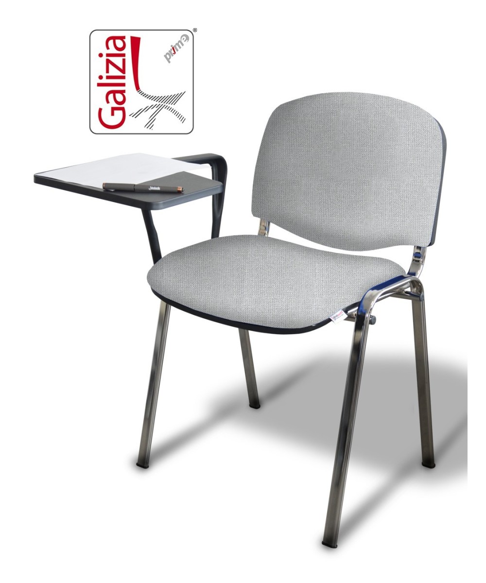 50C BT SEDIA FISSA CON TELAIO IN ACCIAIO CROMATO CON TAVOLETTA SCRITTOIO