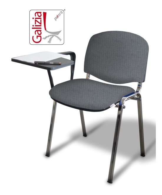 50C BT SEDIA FISSA CON TELAIO IN ACCIAIO CROMATO CON TAVOLETTA SCRITTOIO