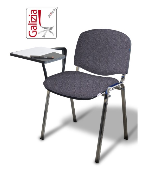 50C BT SEDIA FISSA CON TELAIO IN ACCIAIO CROMATO CON TAVOLETTA SCRITTOIO