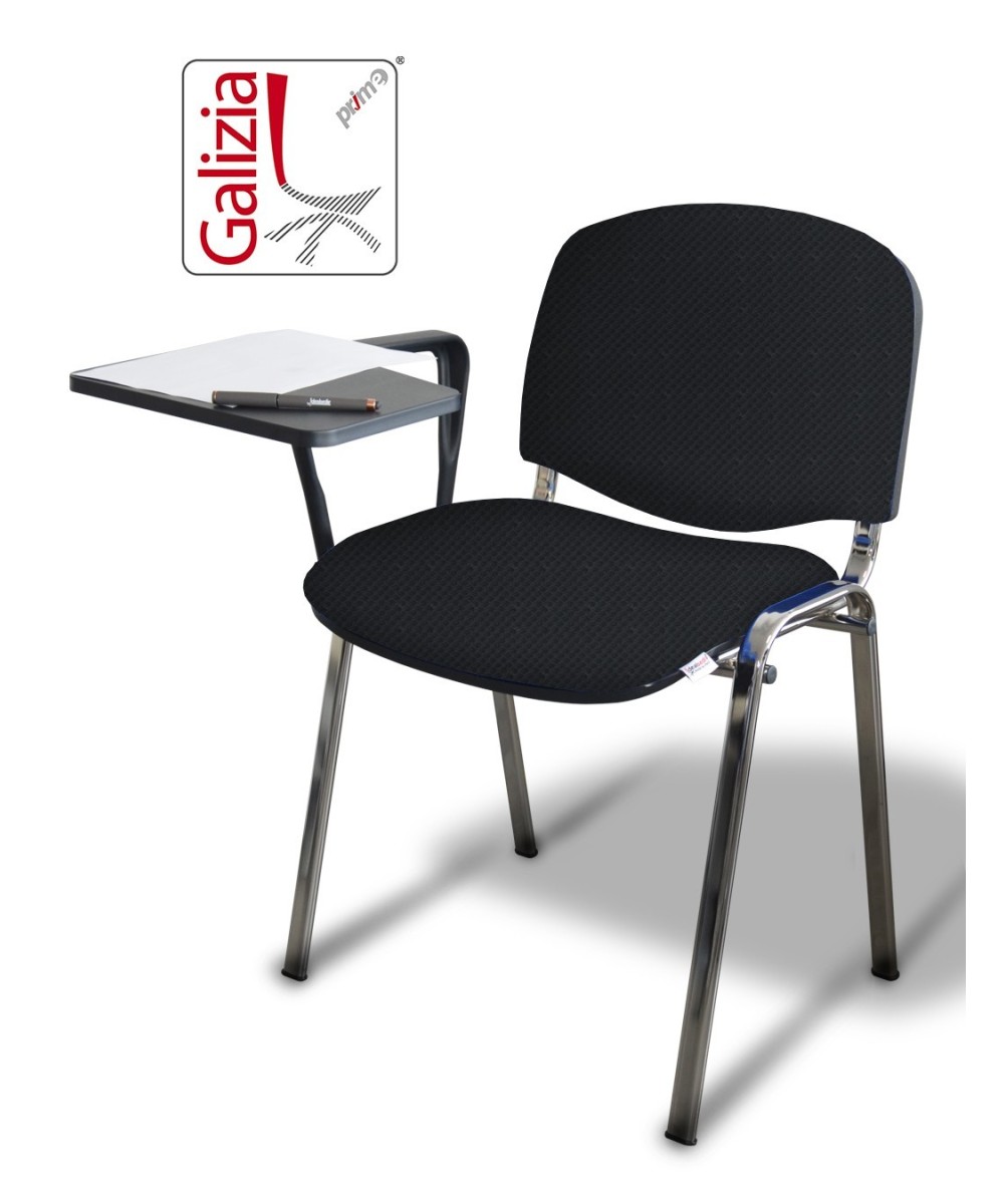 50C BT SEDIA FISSA CON TELAIO IN ACCIAIO CROMATO CON TAVOLETTA SCRITTOIO