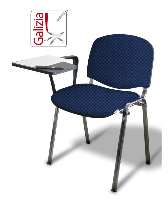 50C BT SEDIA FISSA CON TELAIO IN ACCIAIO CROMATO CON TAVOLETTA SCRITTOIO