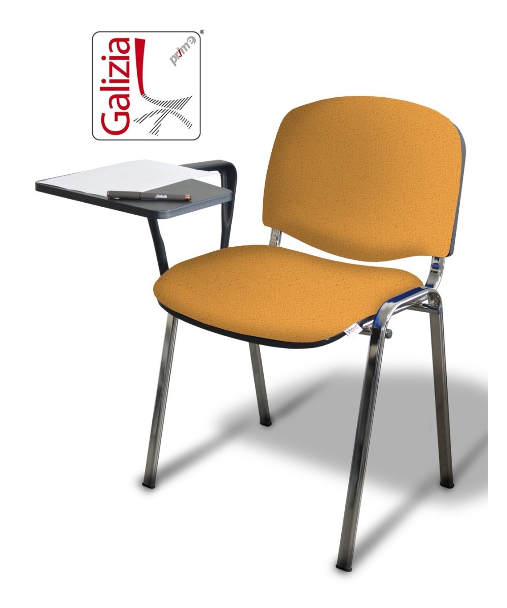 50C BT SEDIA FISSA CON TELAIO IN ACCIAIO CROMATO CON TAVOLETTA SCRITTOIO