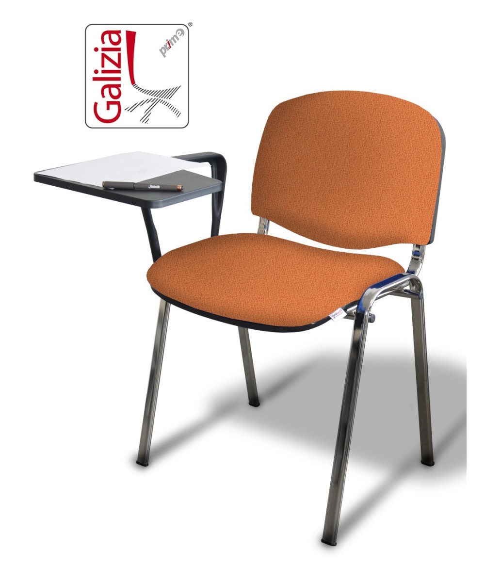 50C BT SEDIA FISSA CON TELAIO IN ACCIAIO CROMATO CON TAVOLETTA SCRITTOIO