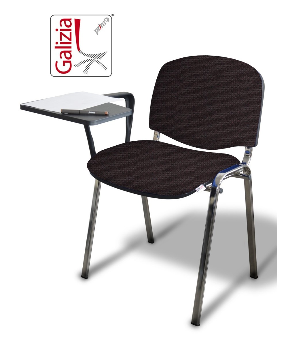 50C BT SEDIA FISSA CON TELAIO IN ACCIAIO CROMATO CON TAVOLETTA SCRITTOIO