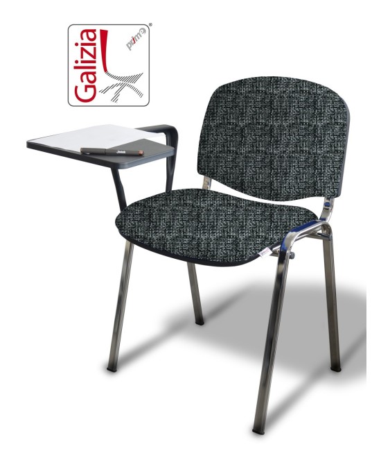 50C BT SEDIA FISSA CON TELAIO IN ACCIAIO CROMATO CON TAVOLETTA SCRITTOIO