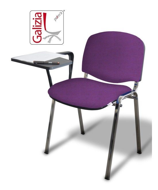 50C BT SEDIA FISSA CON TELAIO IN ACCIAIO CROMATO CON TAVOLETTA SCRITTOIO