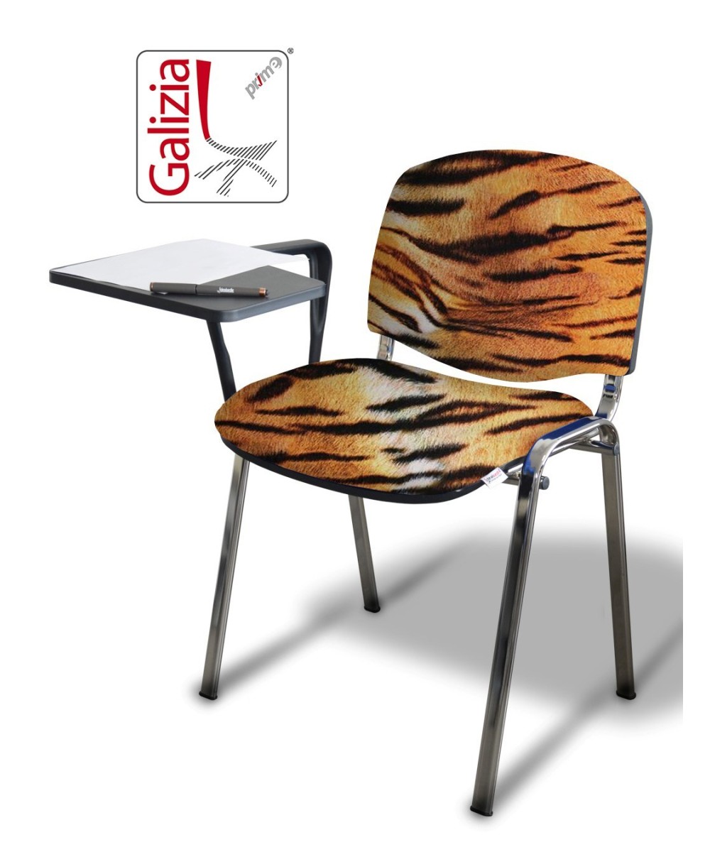 50C BT SEDIA FISSA CON TELAIO IN ACCIAIO CROMATO CON TAVOLETTA SCRITTOIO