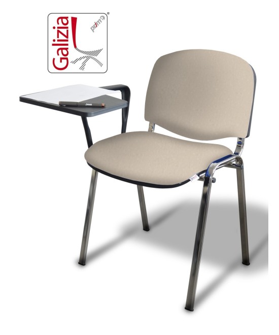 50C BT SEDIA FISSA CON TELAIO IN ACCIAIO CROMATO CON TAVOLETTA SCRITTOIO