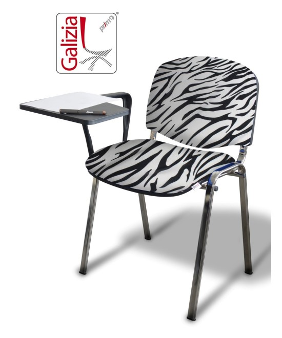 50C BT SEDIA FISSA CON TELAIO IN ACCIAIO CROMATO CON TAVOLETTA SCRITTOIO