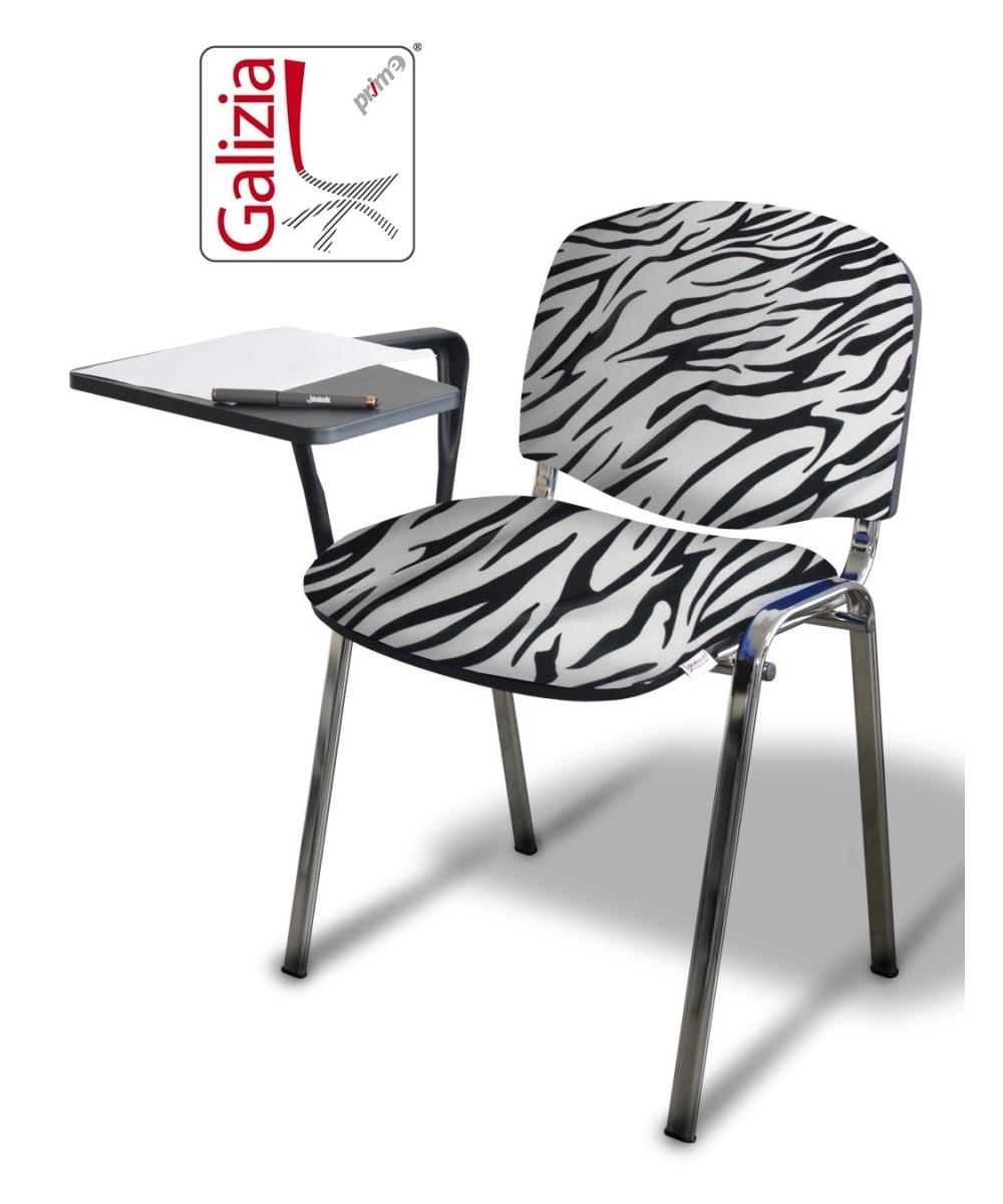 50C BT SEDIA FISSA CON TELAIO IN ACCIAIO CROMATO CON TAVOLETTA SCRITTOIO