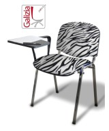 50C BT SEDIA FISSA CON TELAIO IN ACCIAIO CROMATO CON TAVOLETTA SCRITTOIO