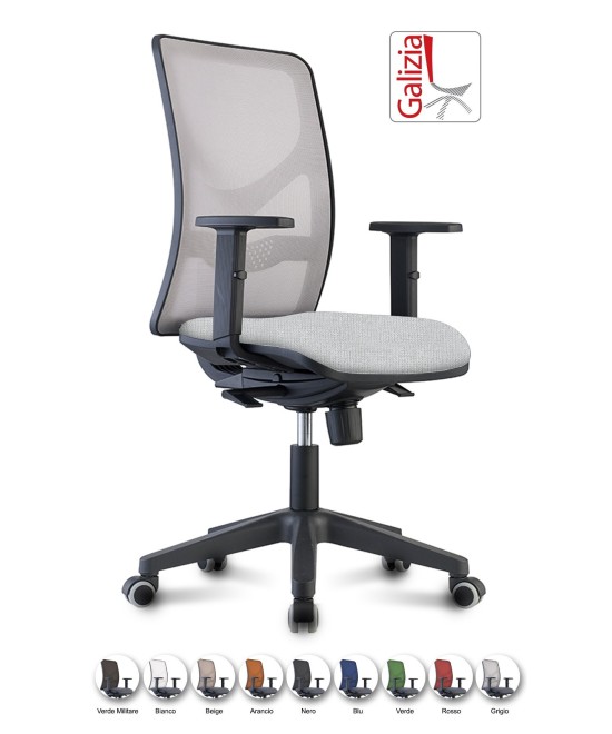 Y9 SEDIA ERGONOMICA CON SCHIENALE IN RETE E SUPPORTO LOMBARE