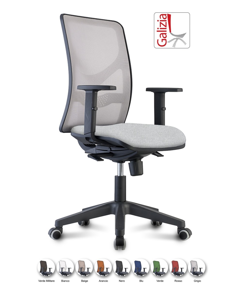 Y9 SEDIA ERGONOMICA CON SCHIENALE IN RETE E SUPPORTO LOMBARE