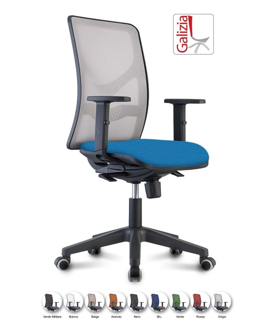Y9 SEDIA ERGONOMICA CON SCHIENALE IN RETE E SUPPORTO LOMBARE