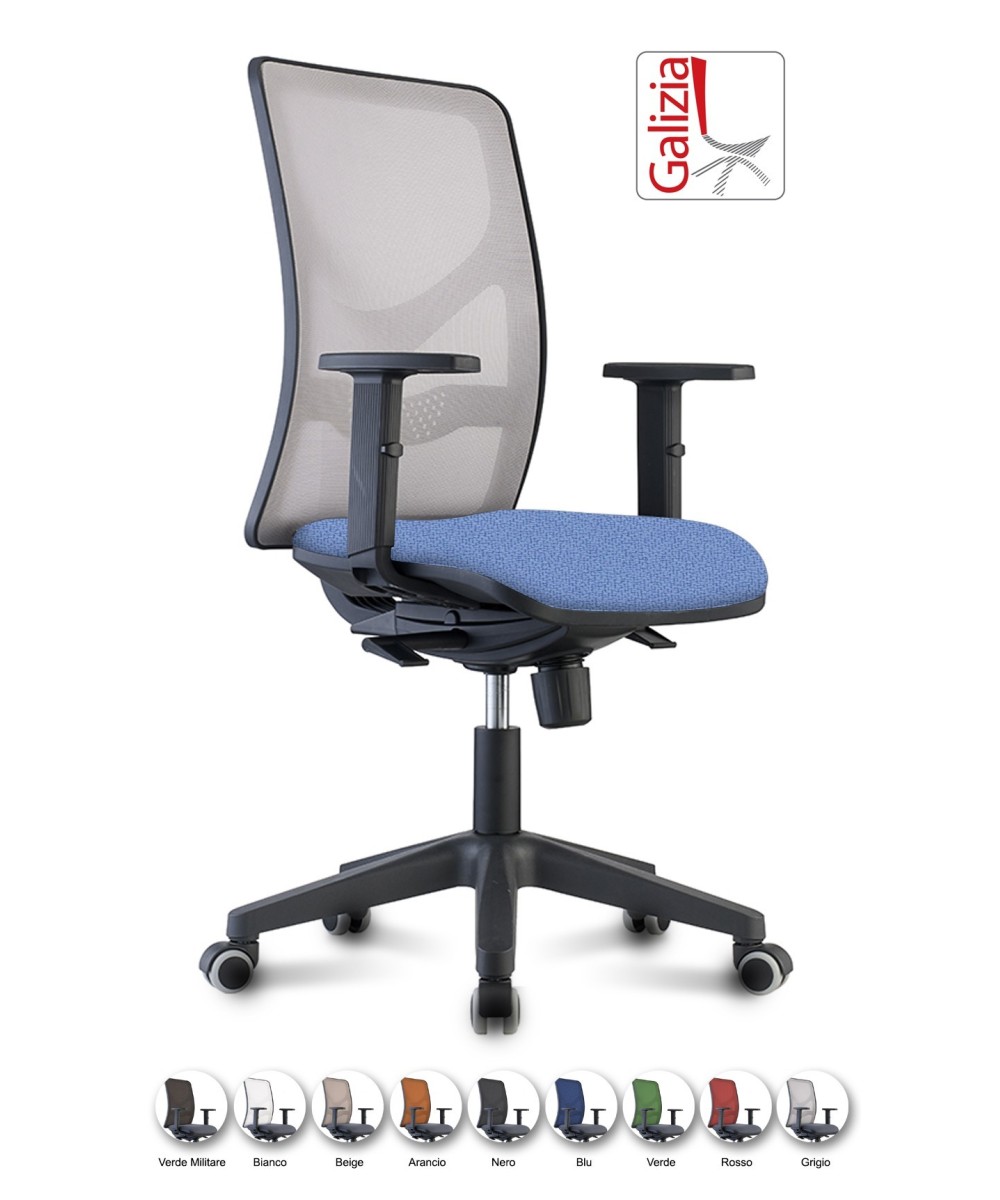 Y9 SEDIA ERGONOMICA CON SCHIENALE IN RETE E SUPPORTO LOMBARE