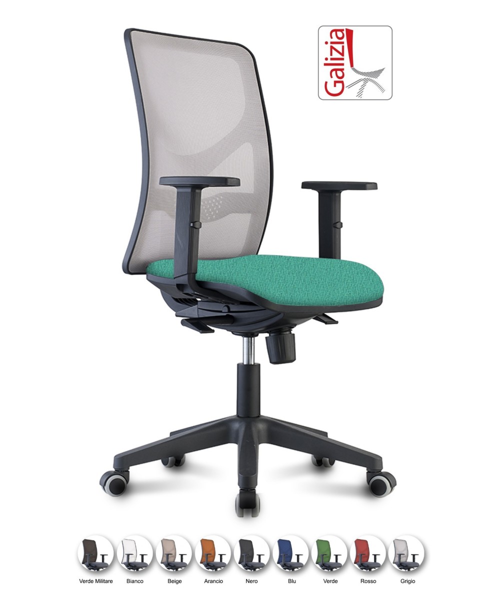 Y9 SEDIA ERGONOMICA CON SCHIENALE IN RETE E SUPPORTO LOMBARE