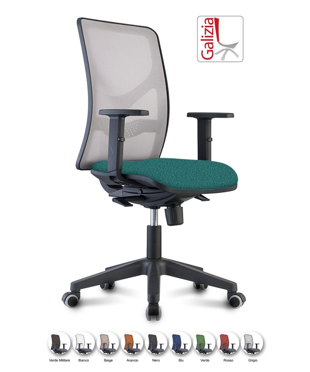 Y9 SEDIA ERGONOMICA CON SCHIENALE IN RETE E SUPPORTO LOMBARE
