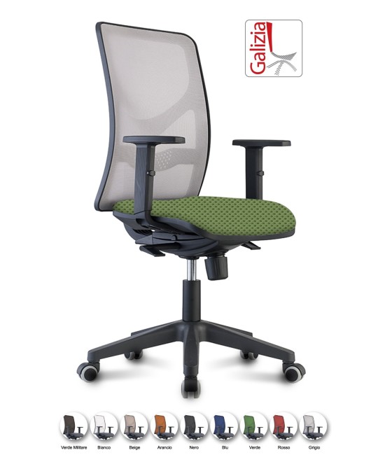 Y9 SEDIA ERGONOMICA CON SCHIENALE IN RETE E SUPPORTO LOMBARE