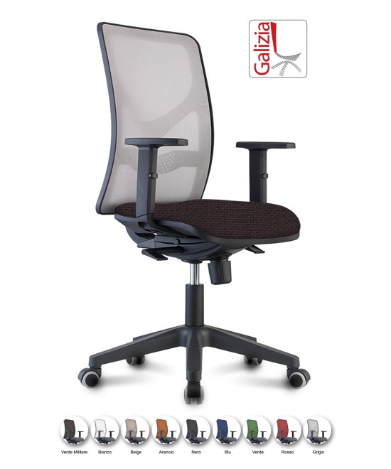 Y9 SEDIA ERGONOMICA CON SCHIENALE IN RETE E SUPPORTO LOMBARE