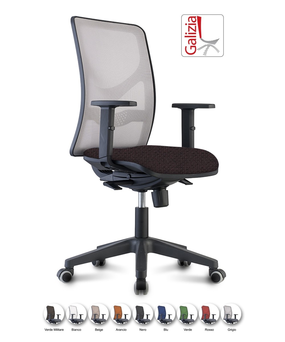 Y9 SEDIA ERGONOMICA CON SCHIENALE IN RETE E SUPPORTO LOMBARE