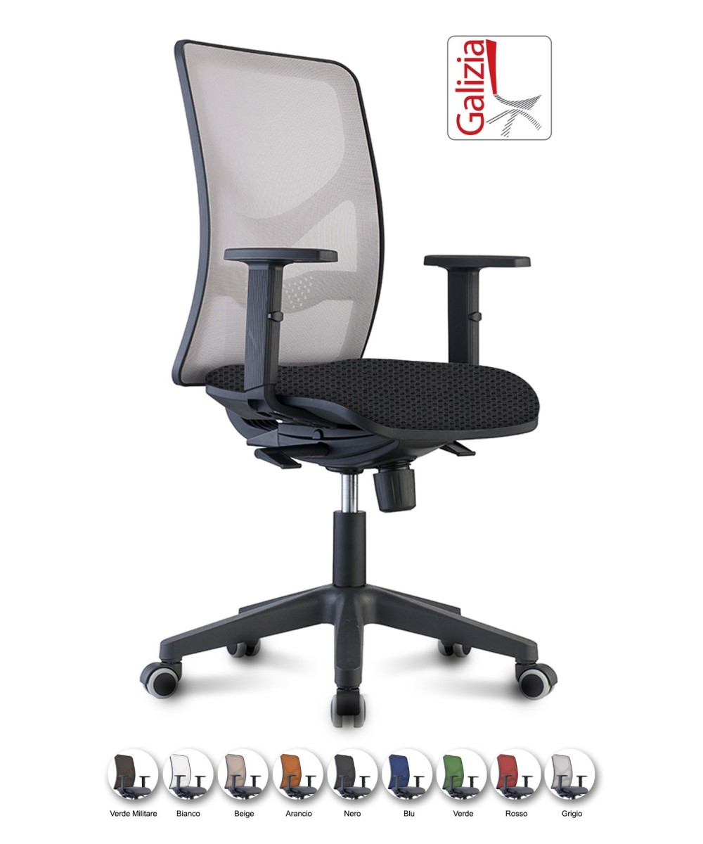 Y9 SEDIA ERGONOMICA CON SCHIENALE IN RETE E SUPPORTO LOMBARE