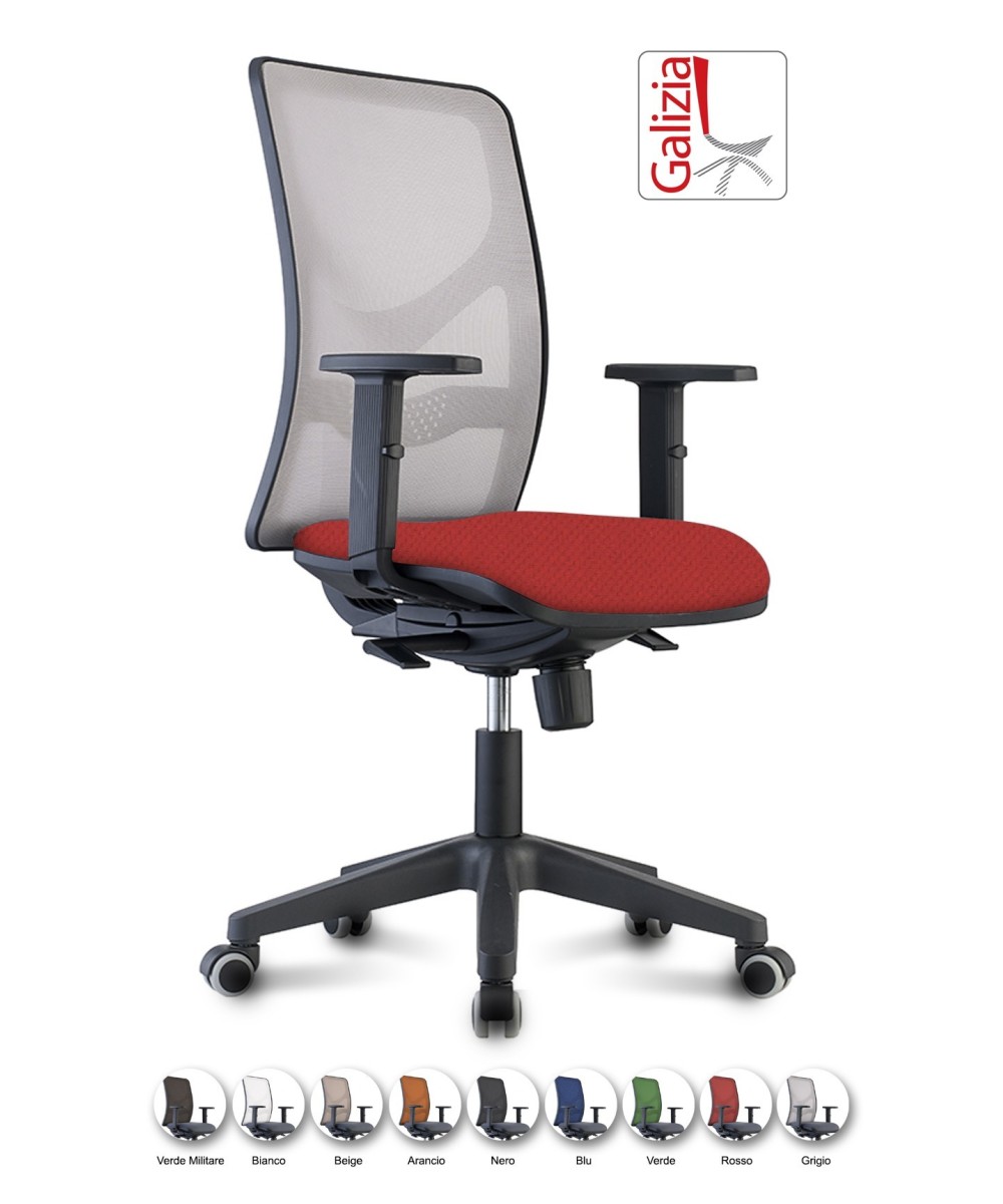 Y9 SEDIA ERGONOMICA CON SCHIENALE IN RETE E SUPPORTO LOMBARE