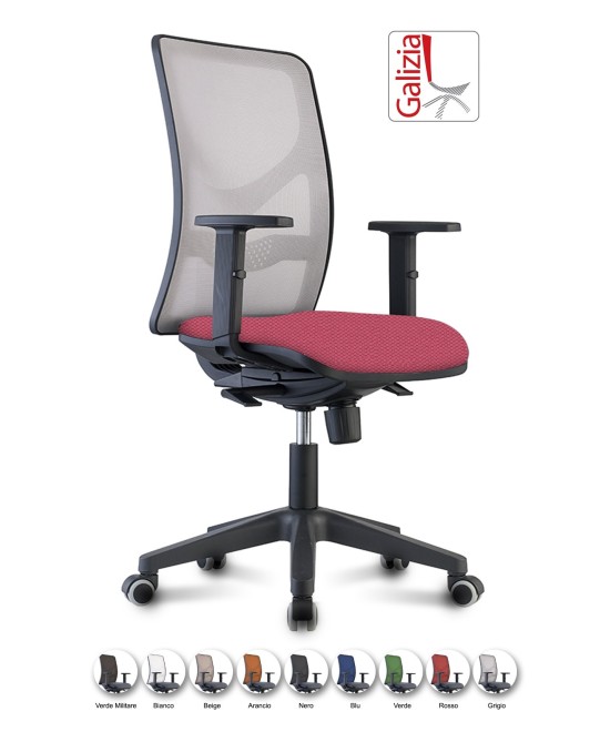 Y9 SEDIA ERGONOMICA CON SCHIENALE IN RETE E SUPPORTO LOMBARE
