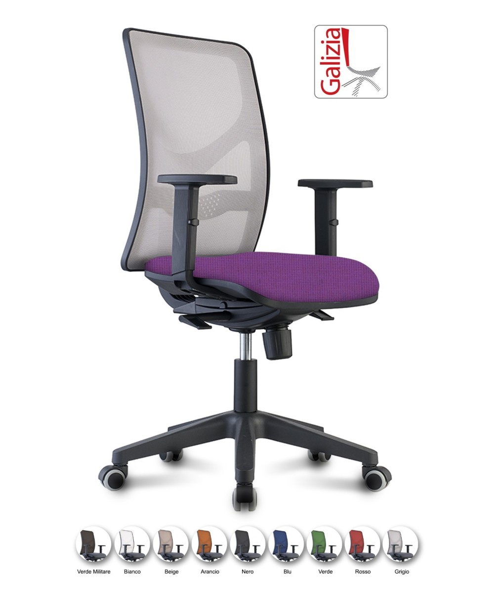 Y9 SEDIA ERGONOMICA CON SCHIENALE IN RETE E SUPPORTO LOMBARE