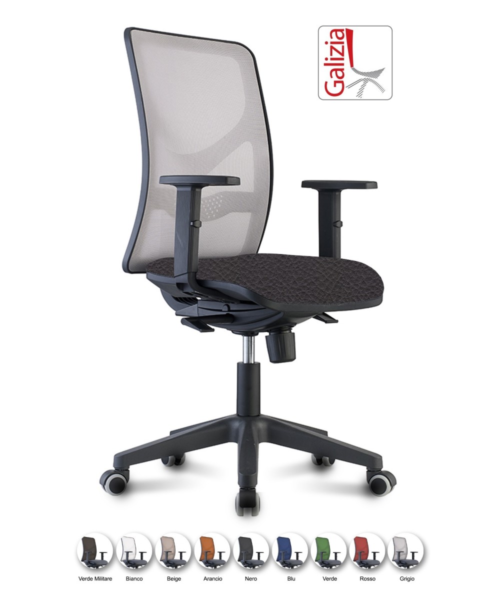 Y9 SEDIA ERGONOMICA CON SCHIENALE IN RETE E SUPPORTO LOMBARE