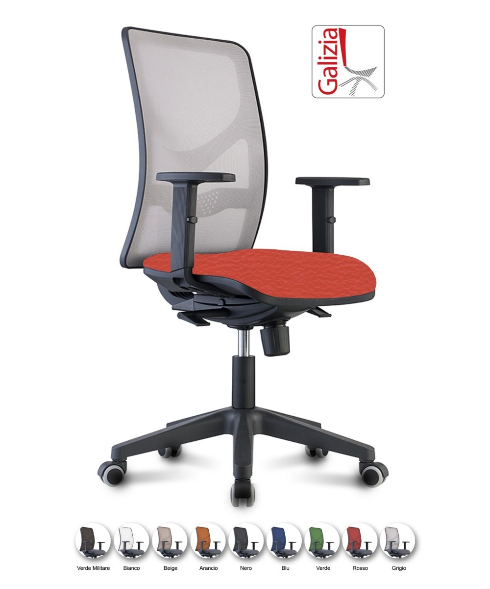 Y9 SEDIA ERGONOMICA CON SCHIENALE IN RETE E SUPPORTO LOMBARE
