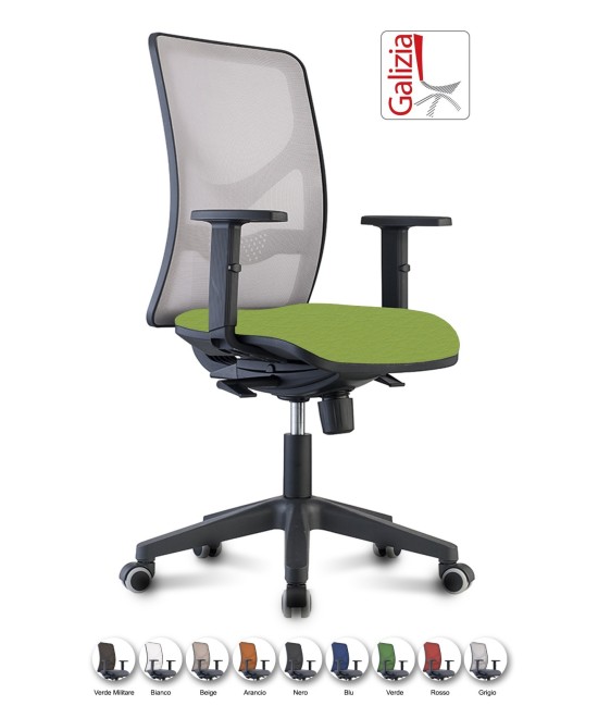 Y9 SEDIA ERGONOMICA CON SCHIENALE IN RETE E SUPPORTO LOMBARE