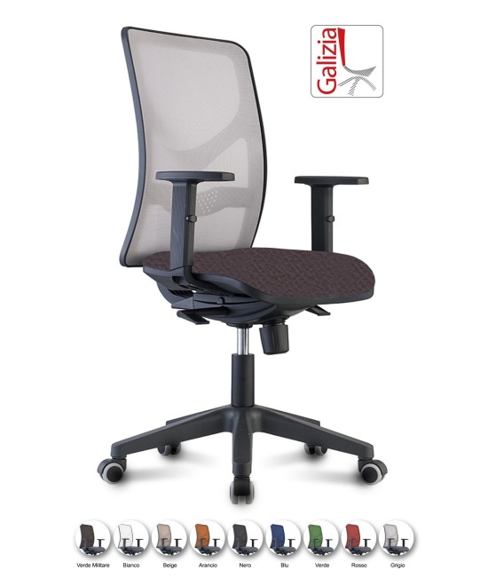 Y9 SEDIA ERGONOMICA CON SCHIENALE IN RETE E SUPPORTO LOMBARE