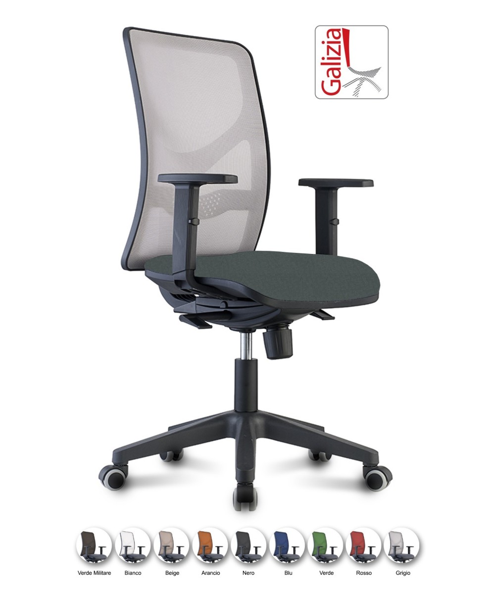 Y9 SEDIA ERGONOMICA CON SCHIENALE IN RETE E SUPPORTO LOMBARE