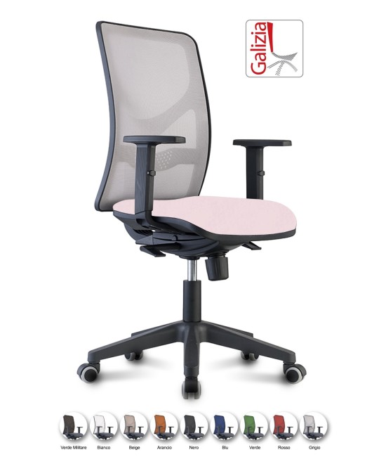 Y9 SEDIA ERGONOMICA CON SCHIENALE IN RETE E SUPPORTO LOMBARE