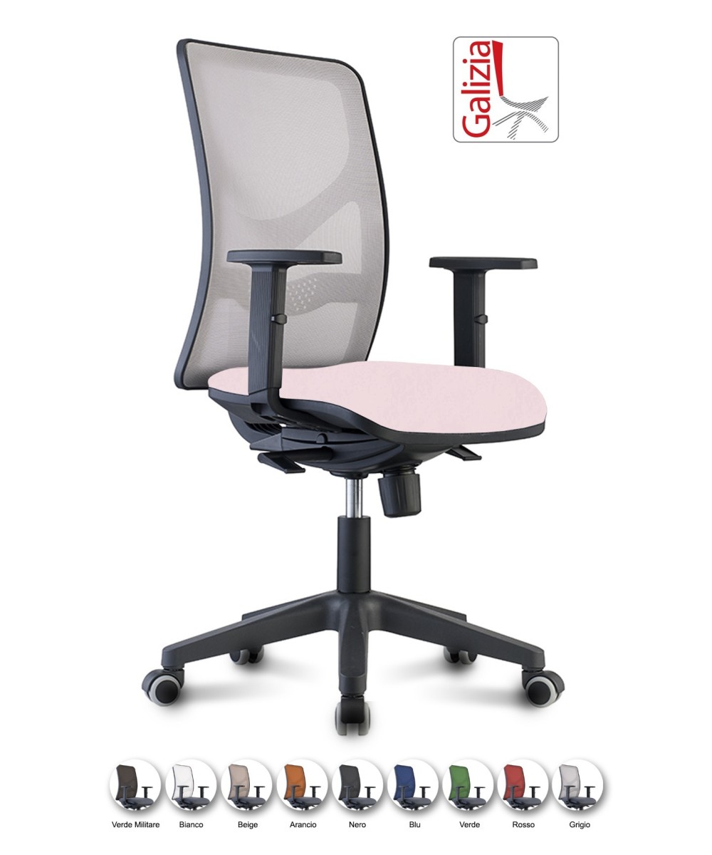 Y9 SEDIA ERGONOMICA CON SCHIENALE IN RETE E SUPPORTO LOMBARE
