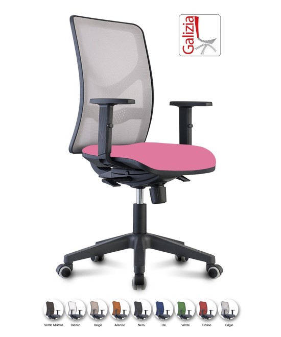 Y9 SEDIA ERGONOMICA CON SCHIENALE IN RETE E SUPPORTO LOMBARE