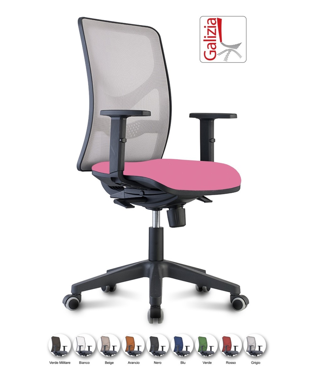 Y9 SEDIA ERGONOMICA CON SCHIENALE IN RETE E SUPPORTO LOMBARE